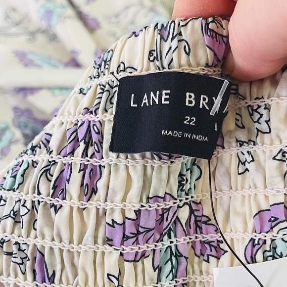 NEW Lane Bryant Smocked Floral Print Maxi Dress Boho Cottagecore Resort Size 22 - Picture 12 of 14